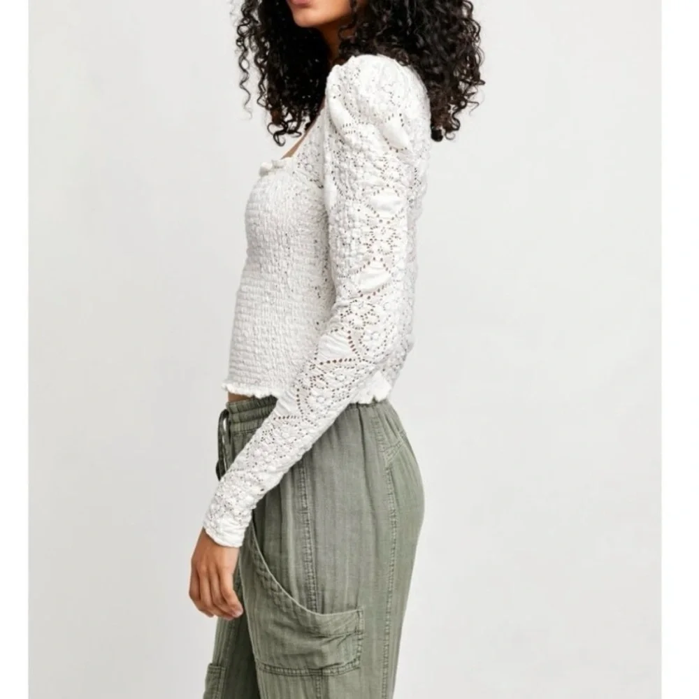 Free People corset, smocked top size large - Picture 3 of 10